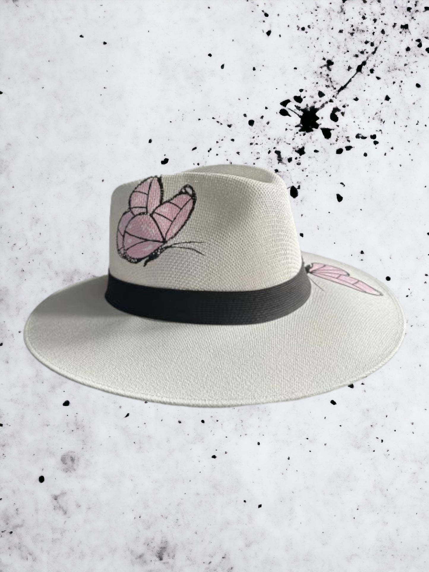 Mariposa Painted Jute Canvas Hat