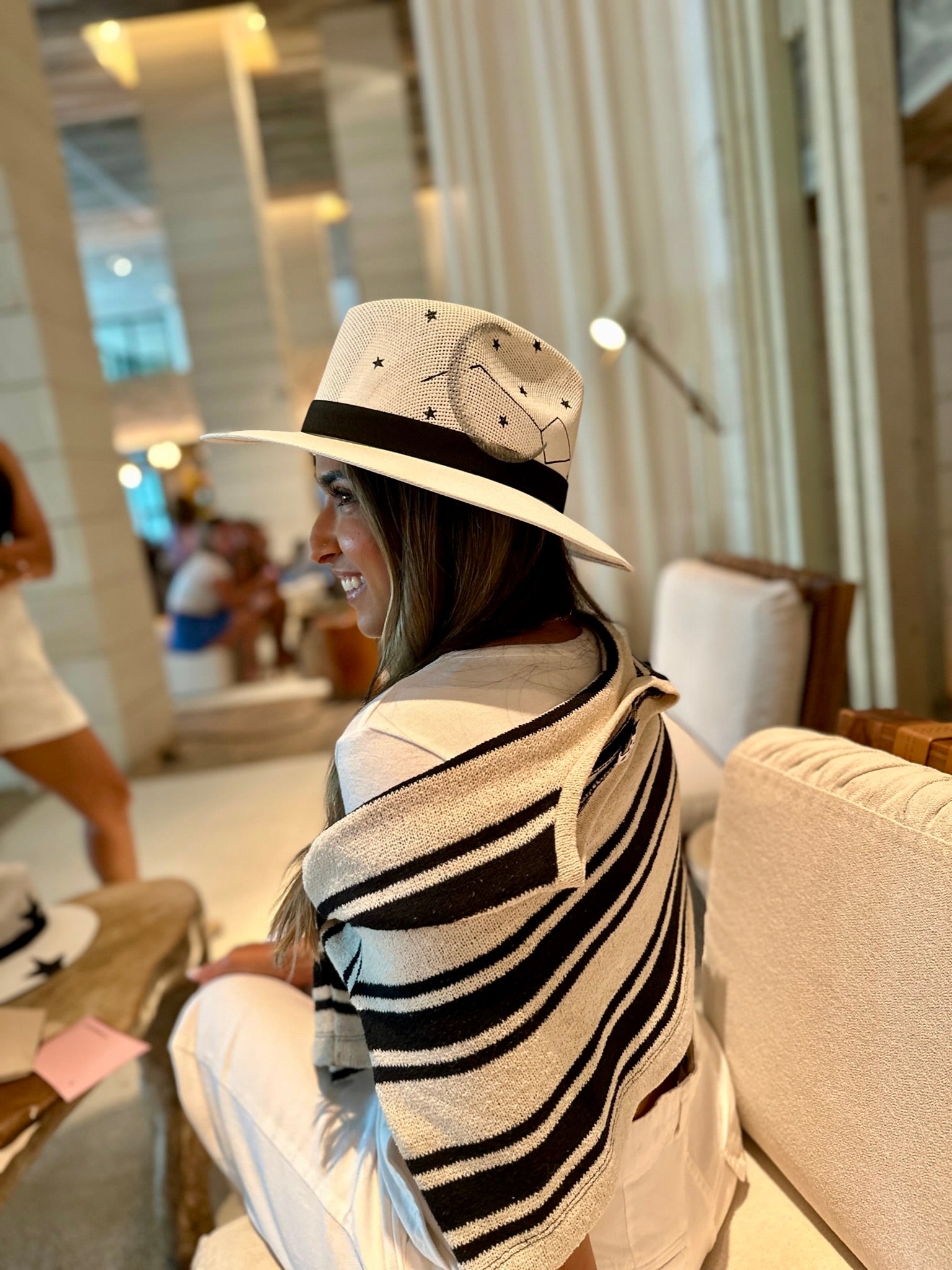 Moonstruck Painted Jute Canvas Hat