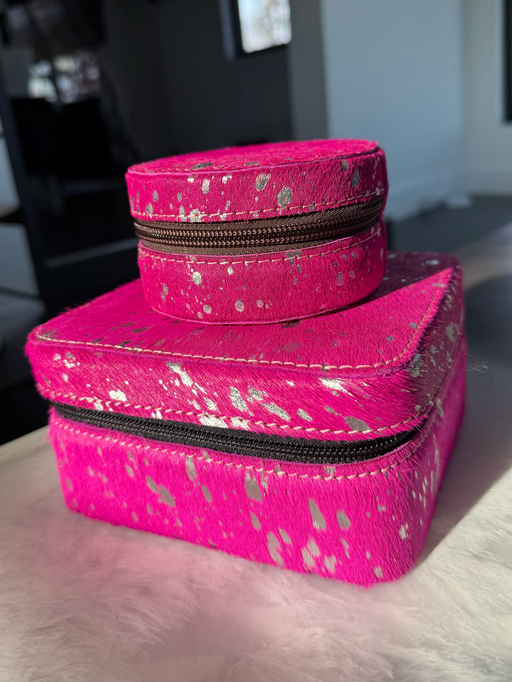 Large Cowhide Jewelry Box