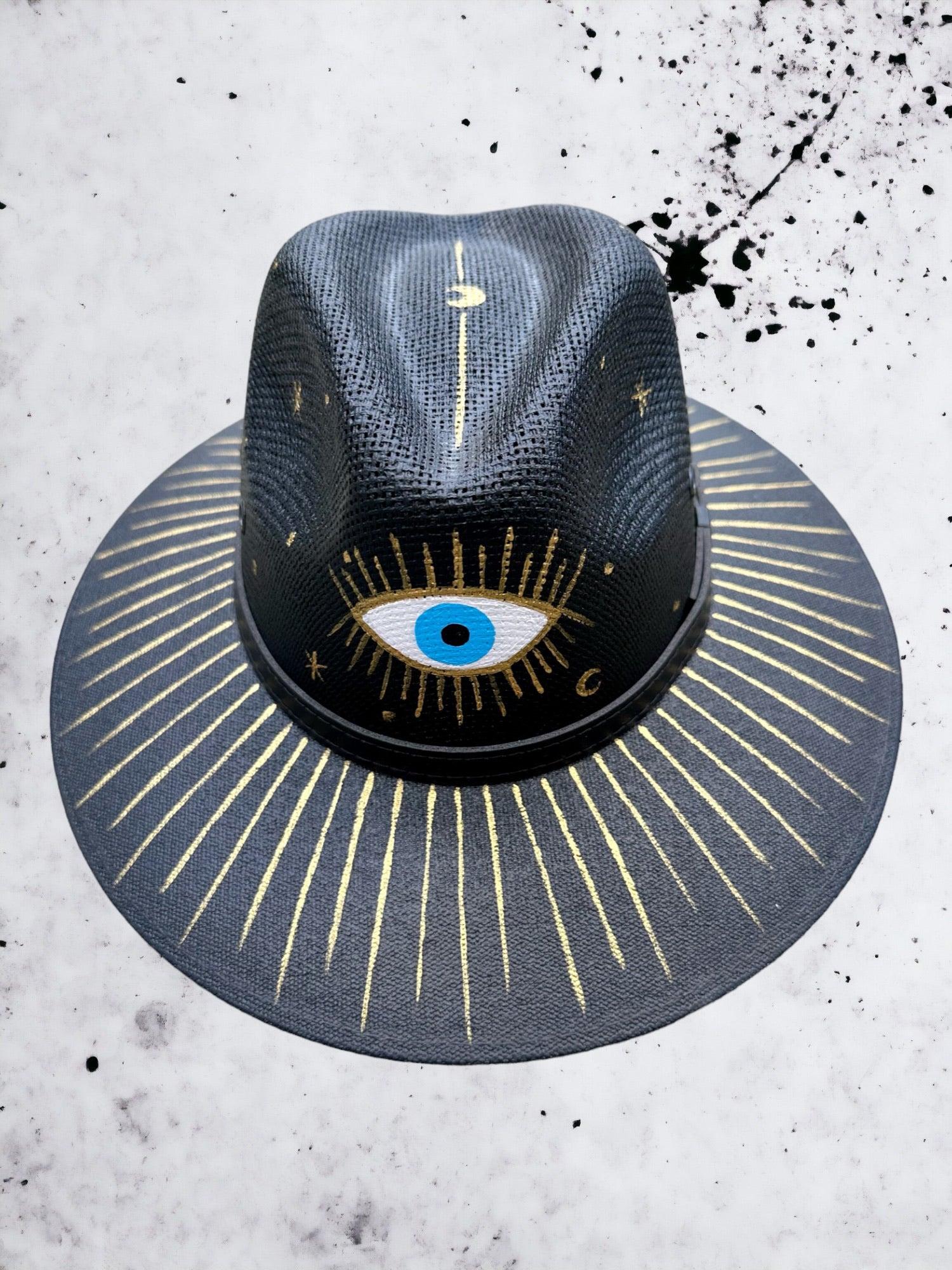 Goldeneye Painted Jute Canvas Hat
