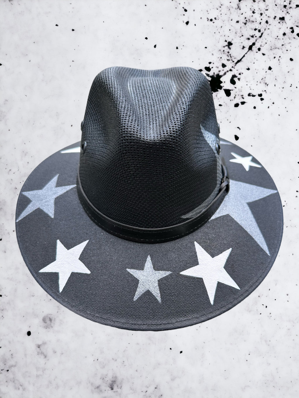 Night Sky Painted Jute Canvas Hat