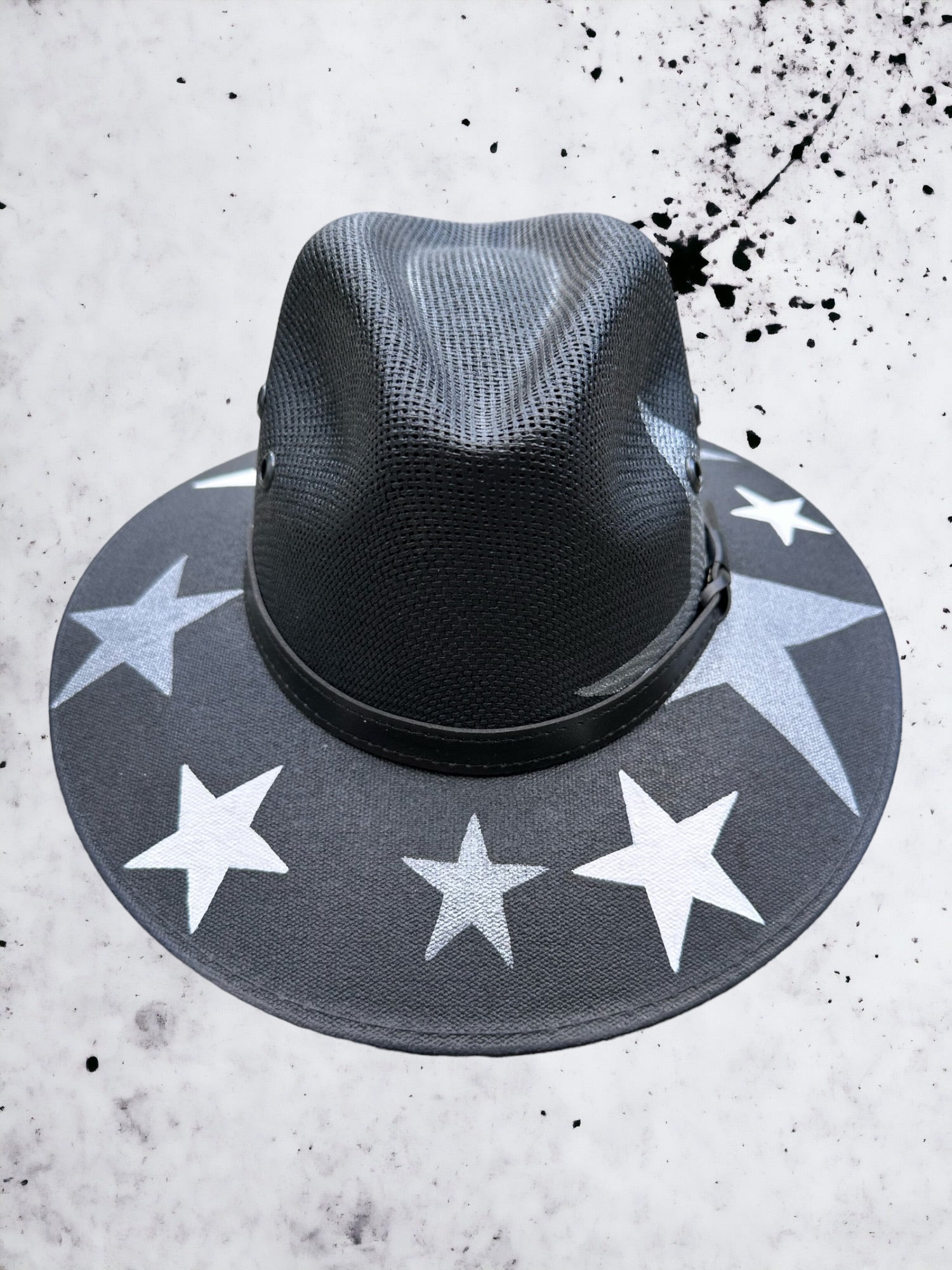 Night Sky Painted Jute Canvas Hat