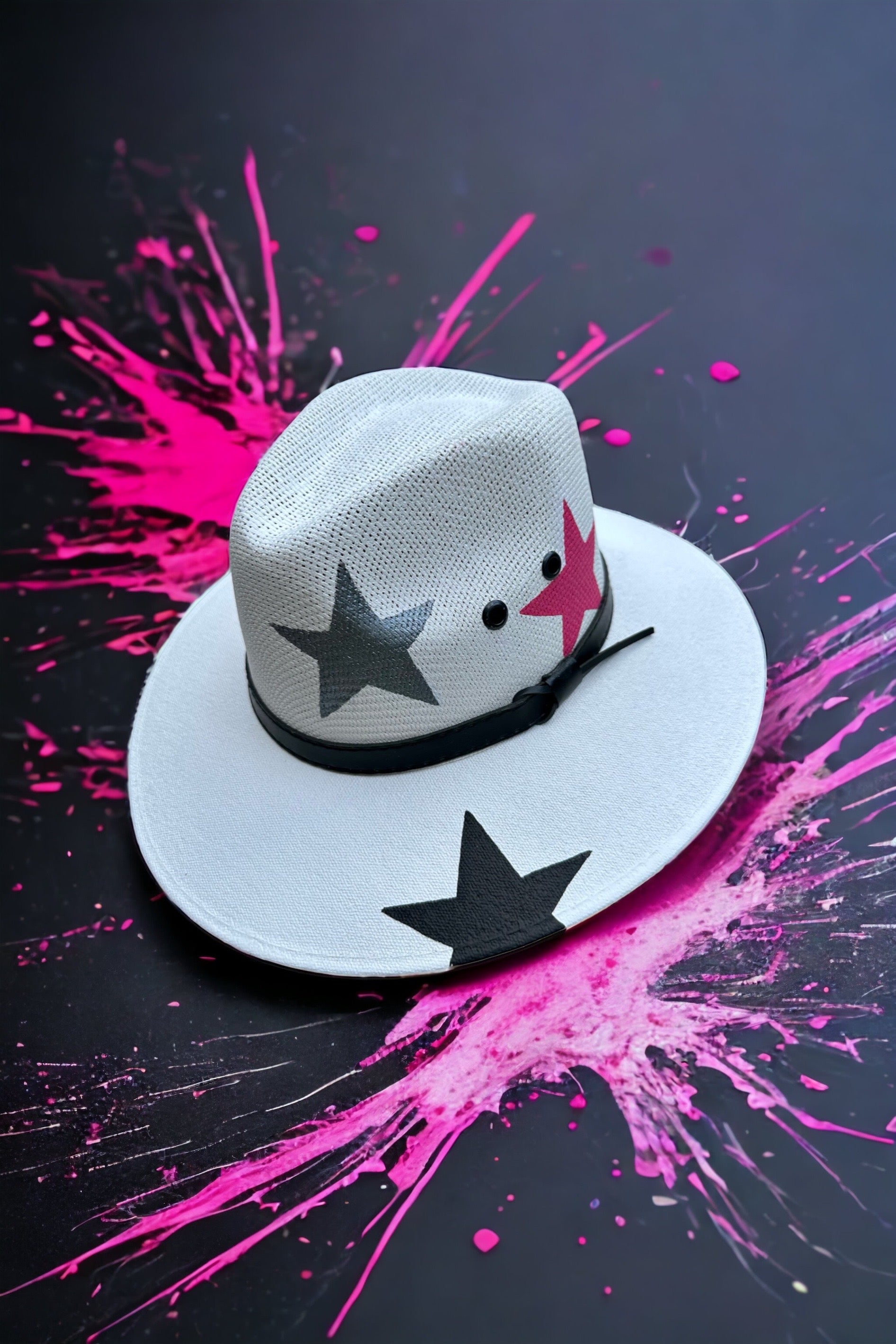 Superstar Painted Jute Canvas Hat