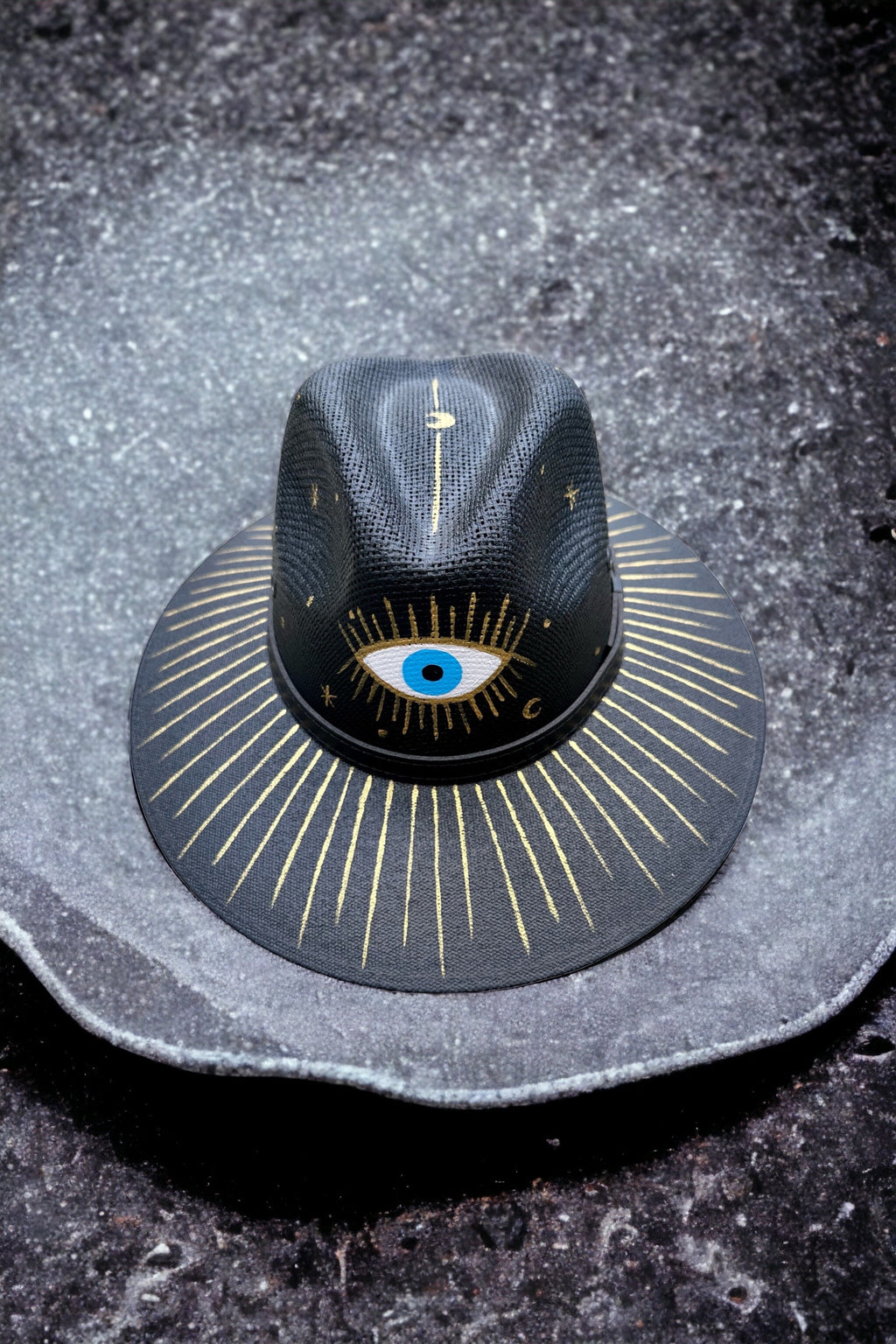 Goldeneye Painted Jute Canvas Hat