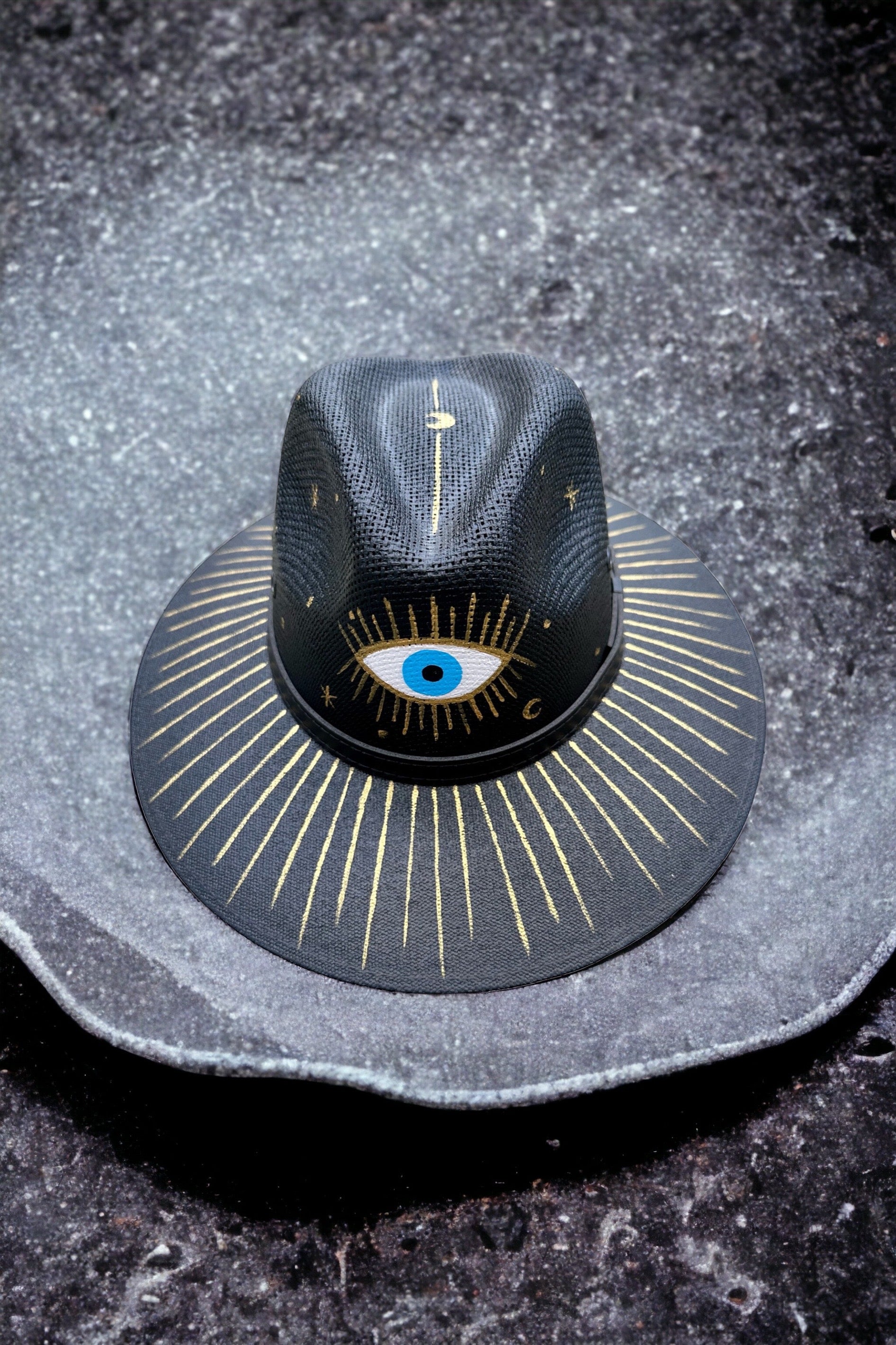 Goldeneye Painted Jute Canvas Hat