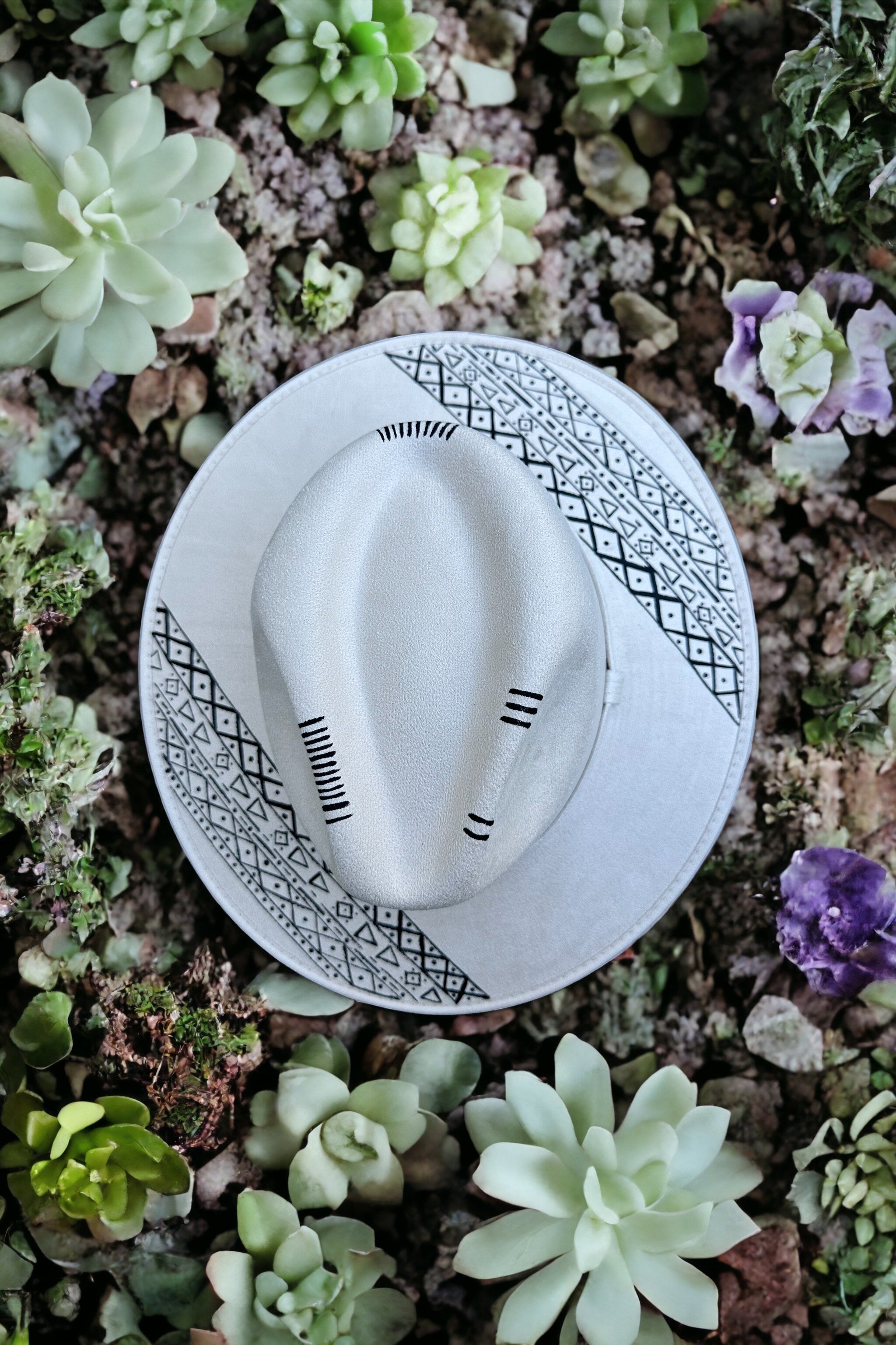 Journey West Painted Vegan Suede Hat