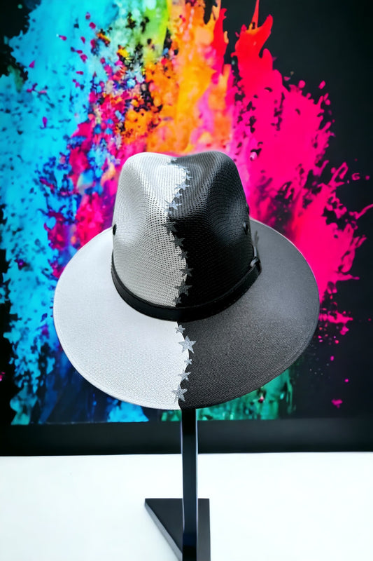 Yin Yang Painted Jute Canvas Hat