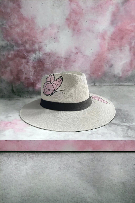 Mariposa Painted Jute Canvas Hat