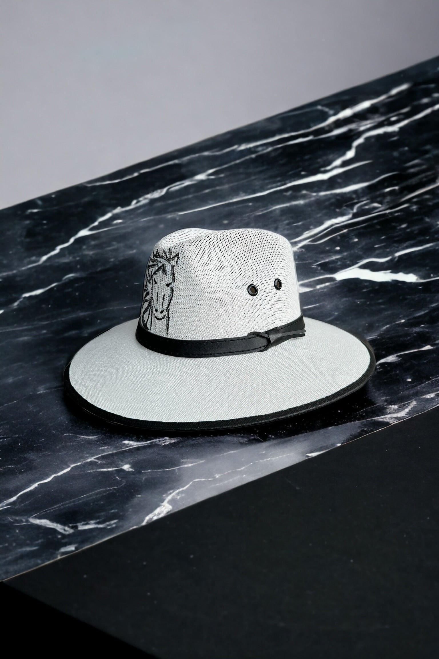 Spirit of the Horse Painted Jute Hat