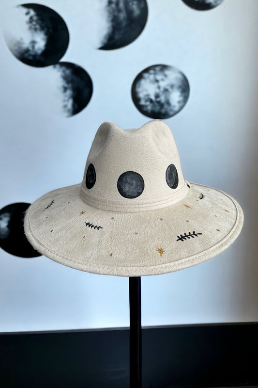 Mystic Moon Painted Suede Hat