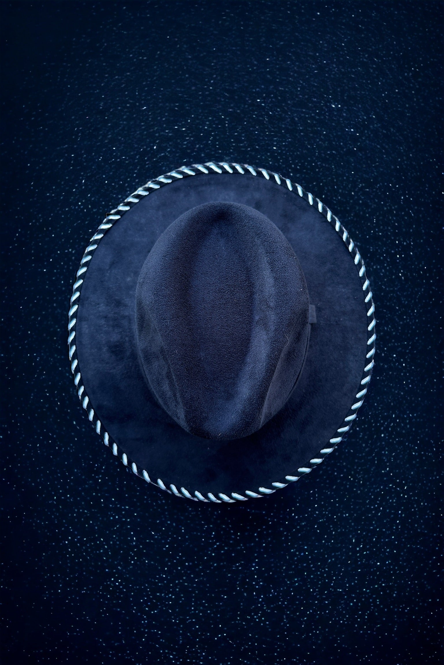 Amity Arrow Painted Black Vegan Suede Hat
