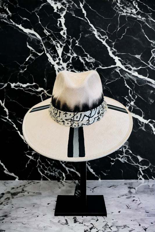 Tribal Stripe Painted Suede Hat