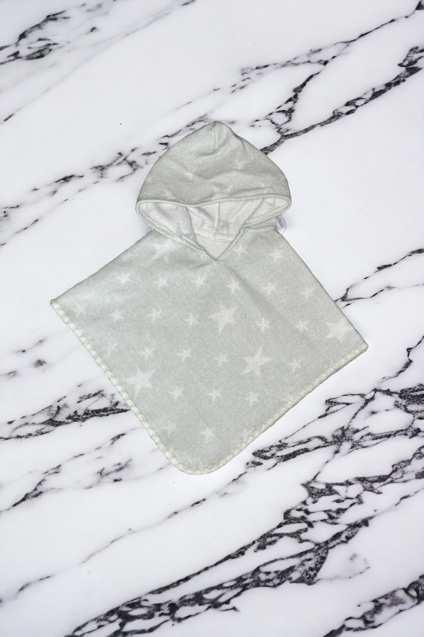 Little Star Children's Poncho - Light Gray