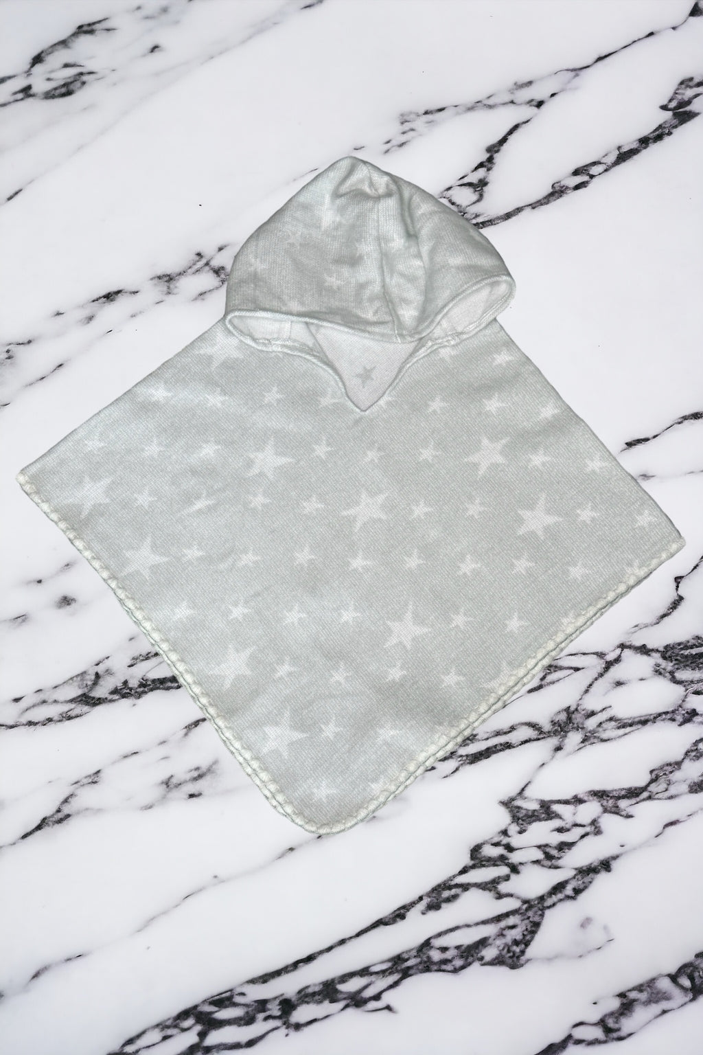 Little Star Children's Poncho - Light Gray