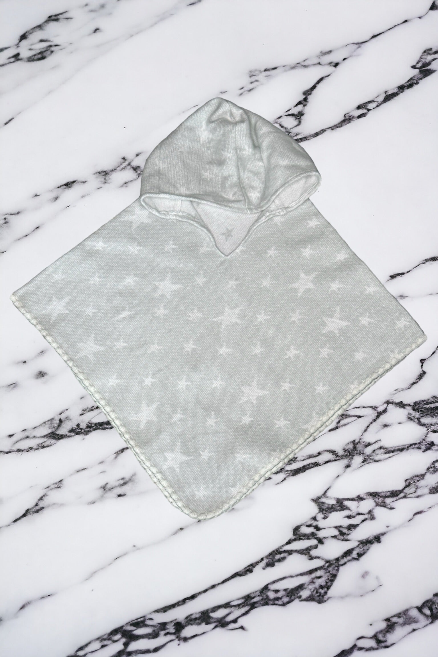 Little Star Children's Poncho - Light Gray