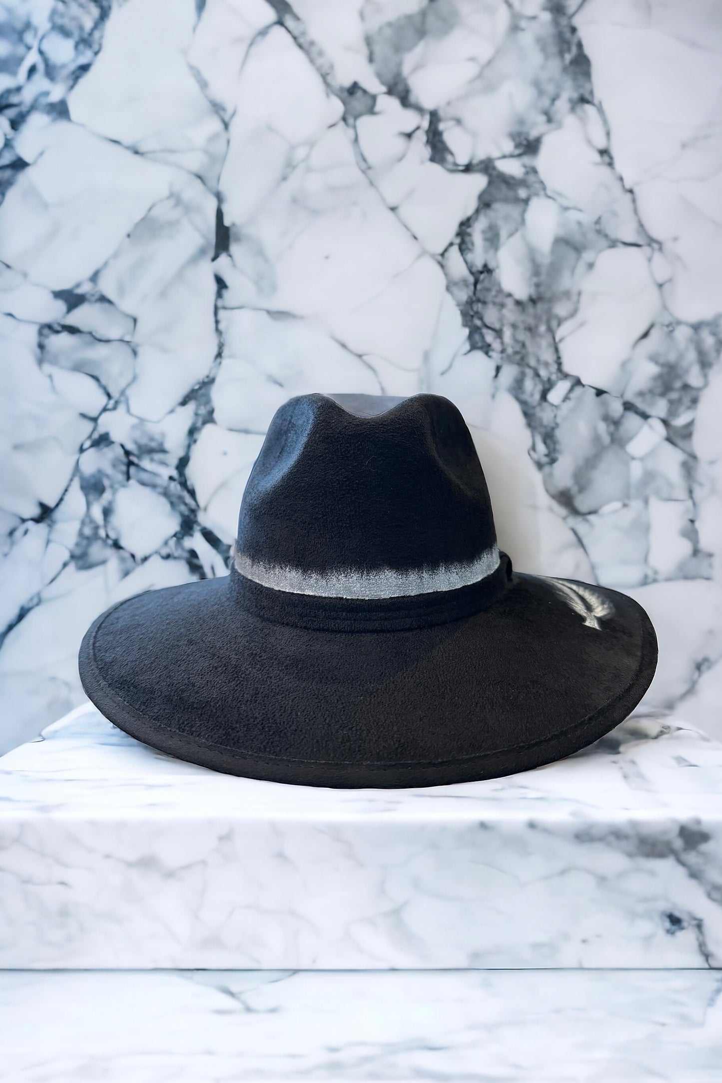 Featherlight Painted Black Suede Hat