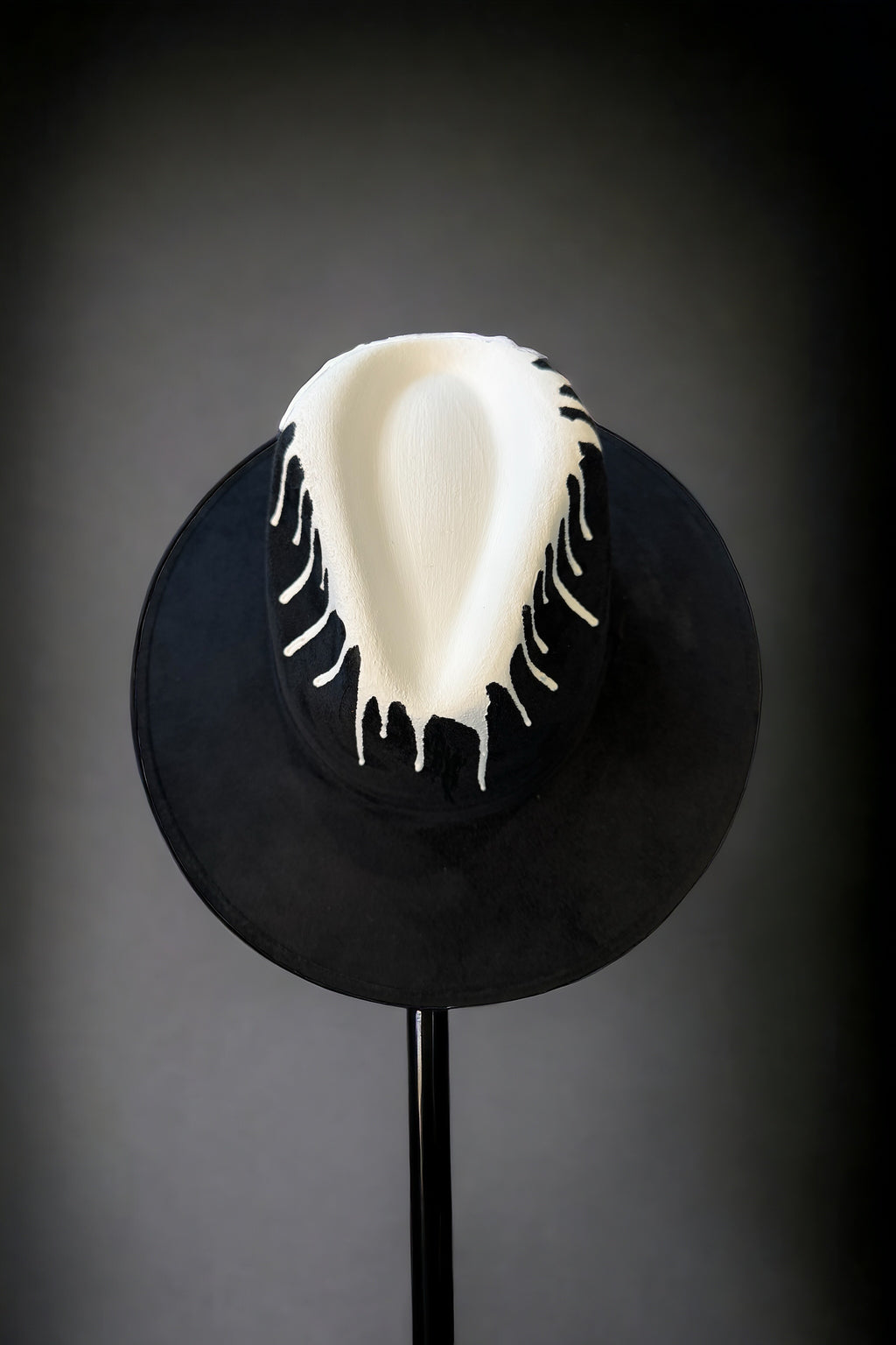 Artist Drip Black Vegan Suede Hat