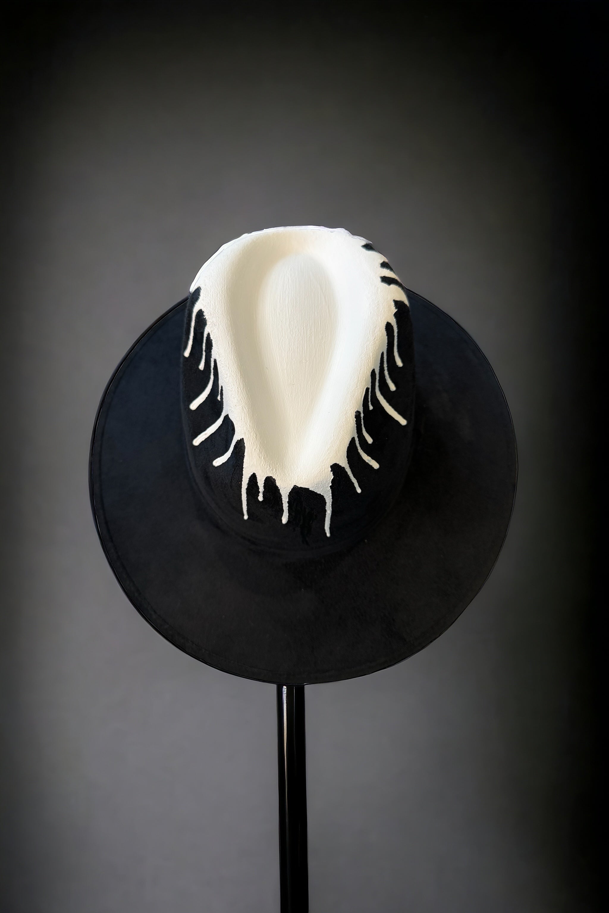 Artist Drip Black Vegan Suede Hat
