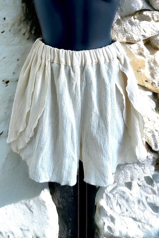 Flowy Cotton Shorts - Natural