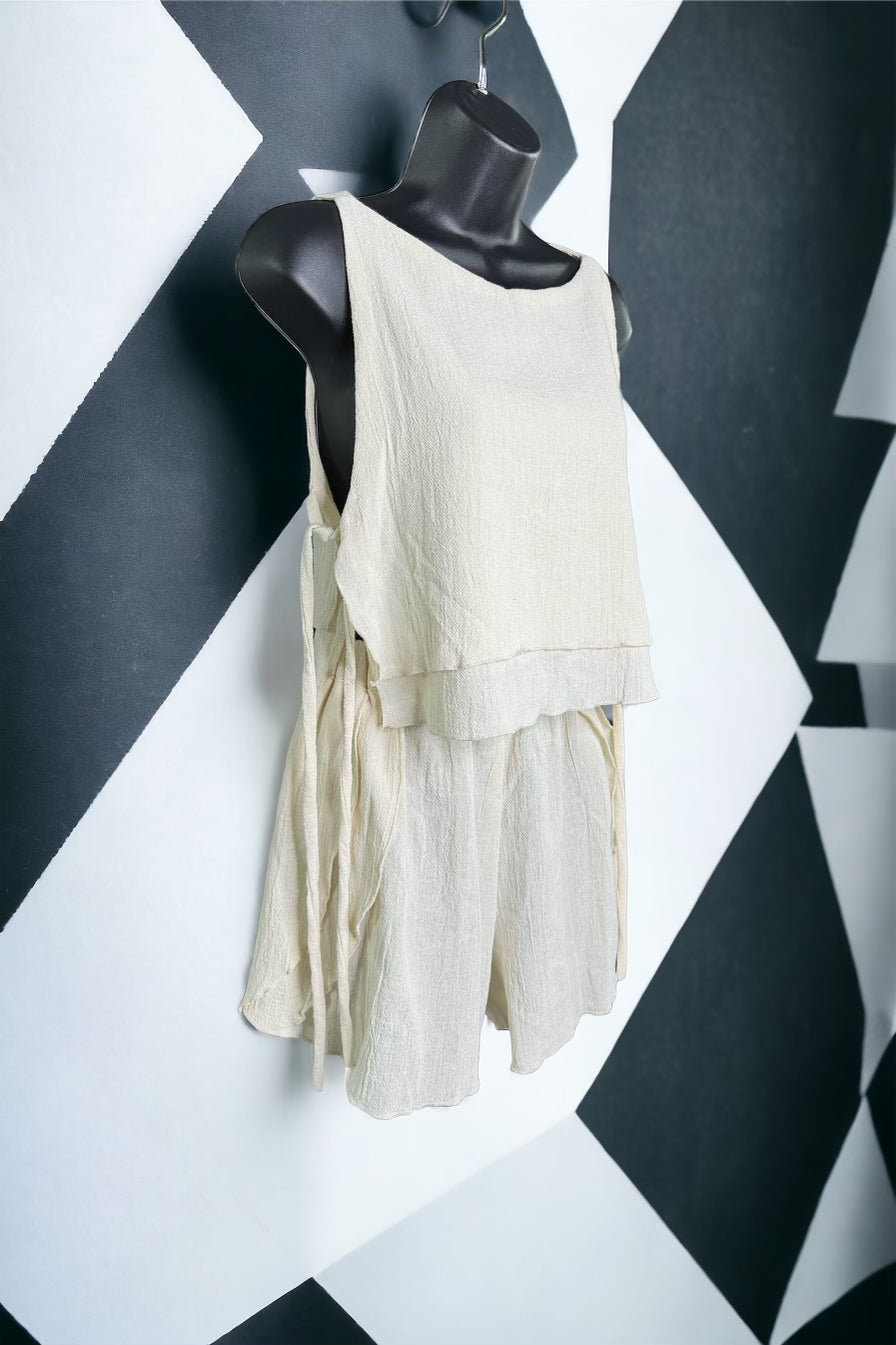 Flowy Cotton Shorts - Natural