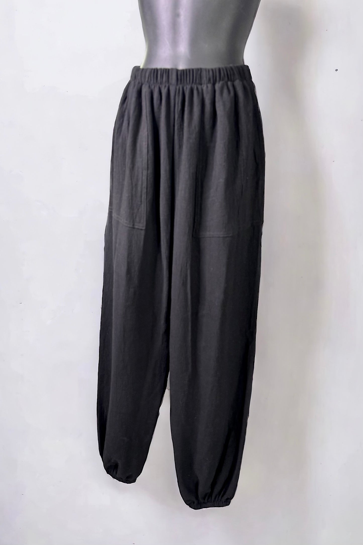 Flowy Cotton Pants - Black