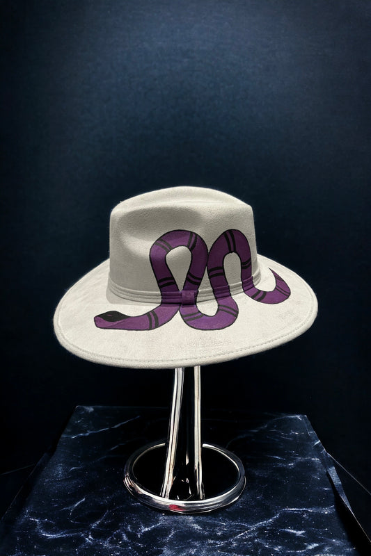 Purple Serpent Painted Suede Hat