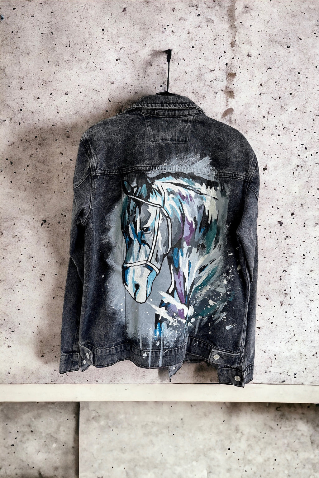 Equestrian Hand-Painted Jean Jacket