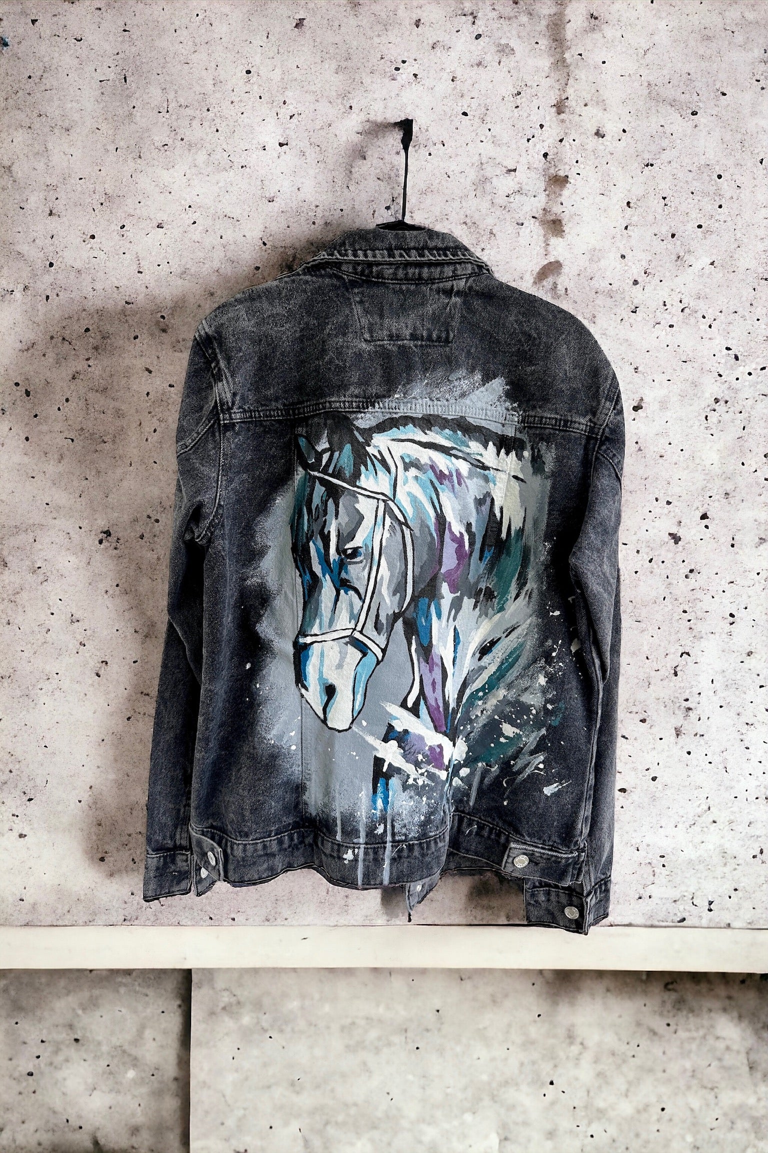 Equestrian Hand-Painted Jean Jacket