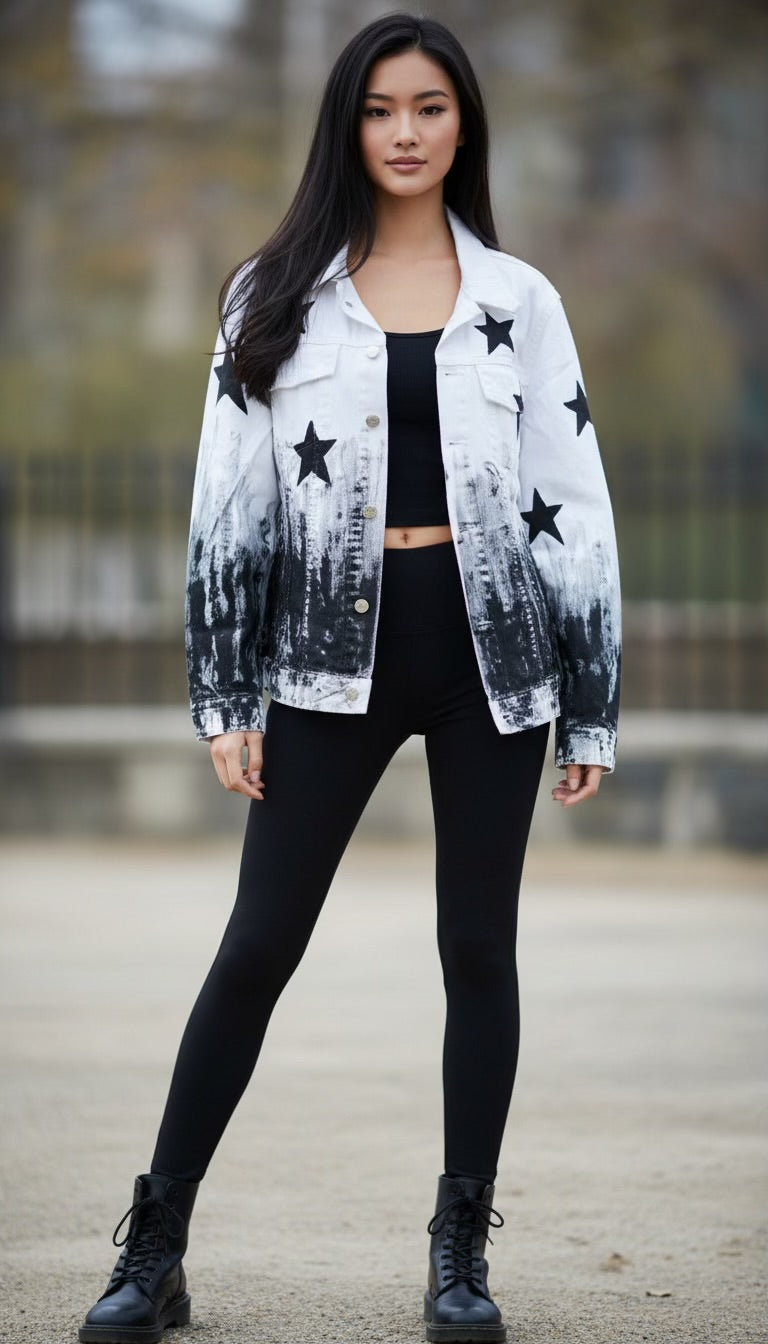 Starstruck Hand-Painted Jean Jacket